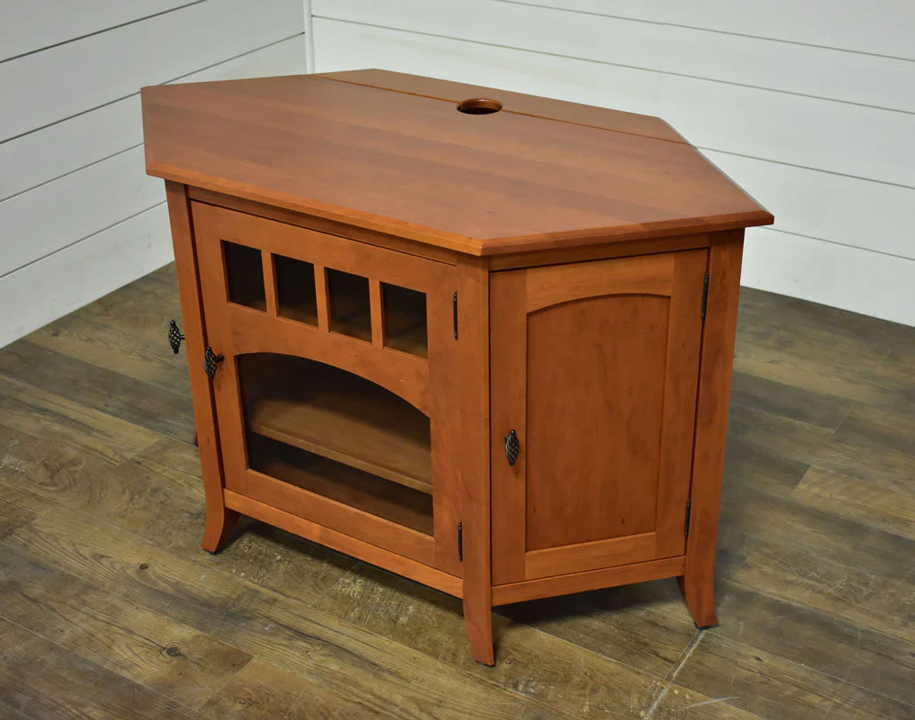 Old World #35N TV Stand in Cherry  with S14 Stain