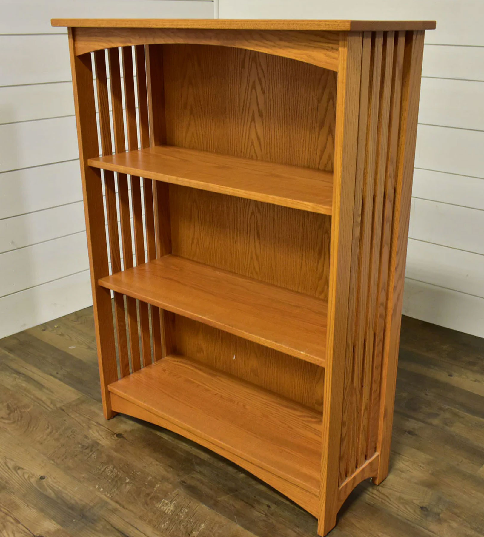 Slatted Mission Bookcase in Red Oak