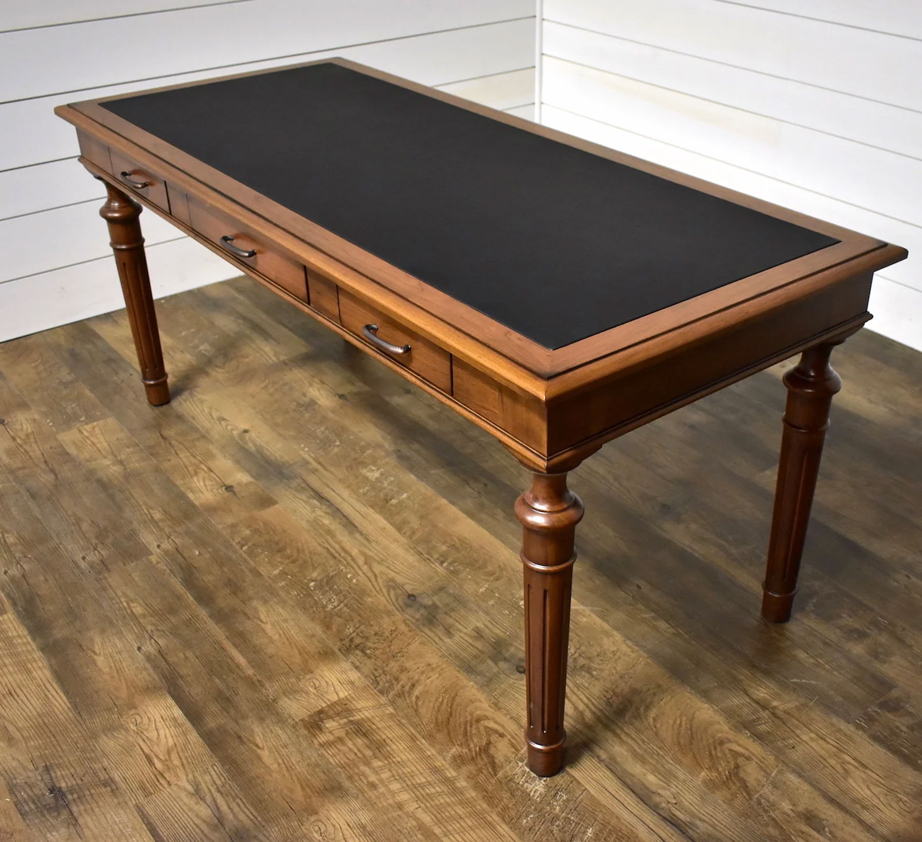 Kingston 1800 Library Table in Cherry with Leather Inlay