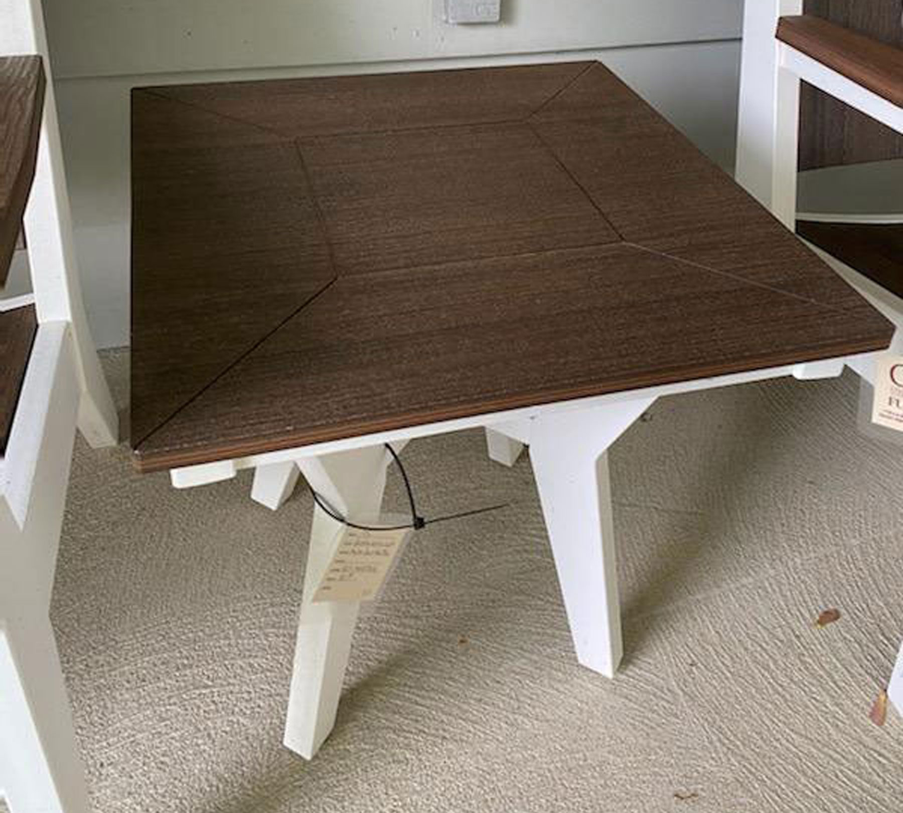 Mayhew Square Poly End Table in Brazilian Walnut on White