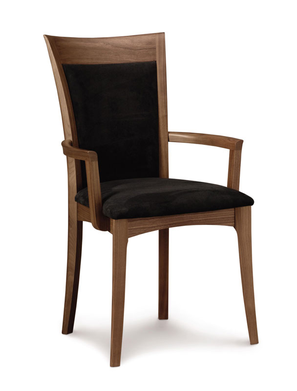 Copeland Morgan Arm Chair in Walnut with Upholstered Seat and Back