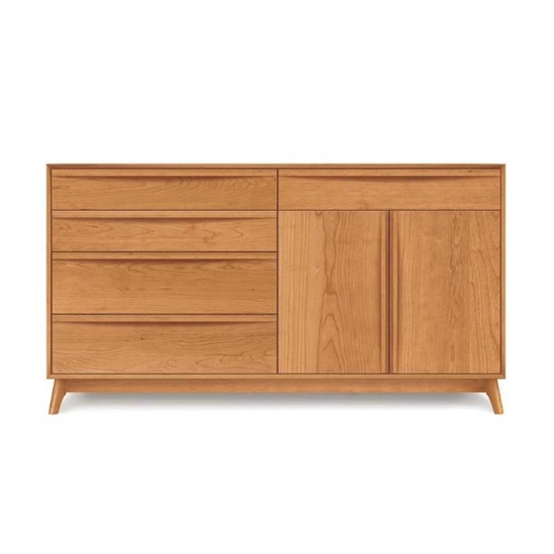 Copeland Catalina 4 Drawers on Left, 1 Drawer Over 2 Doors on Right Dresser in Cherry