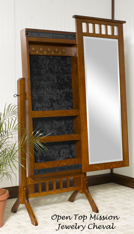 Cheval Mirror with Jewelry Storage