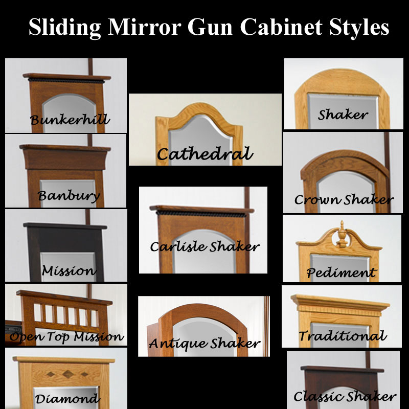 Sliding Mirror Gun Cabinets - Ohio Hardwood Furniture