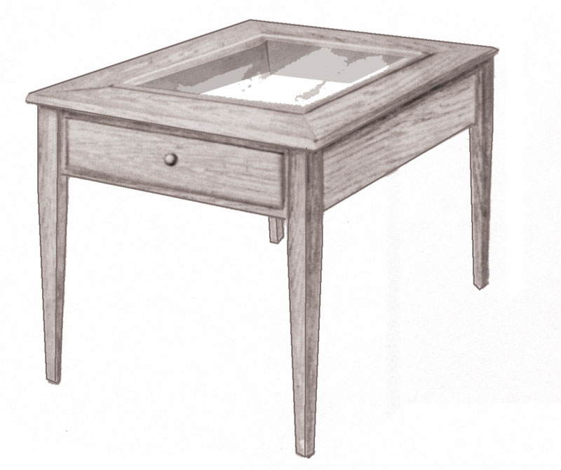 Shaker Glass End Table