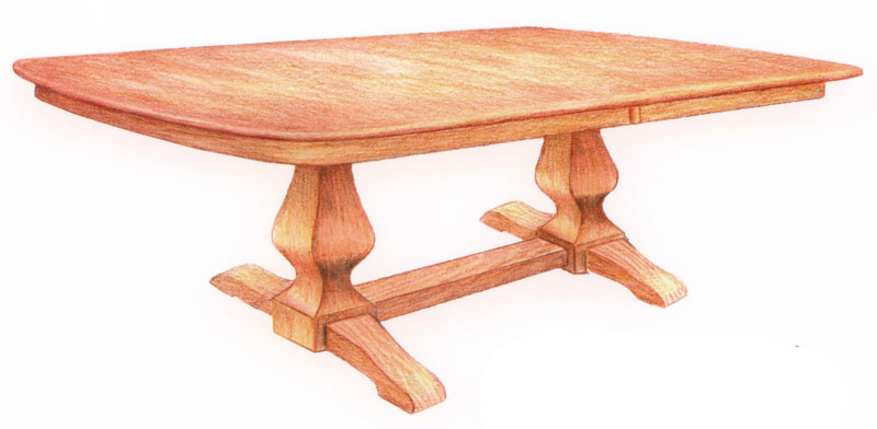 Ashley Double-Pedestal Table with 4 Feet