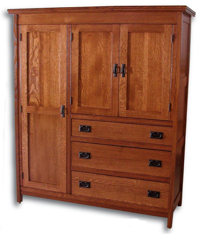 Country Mission Chifferobe In Solid Hardwood