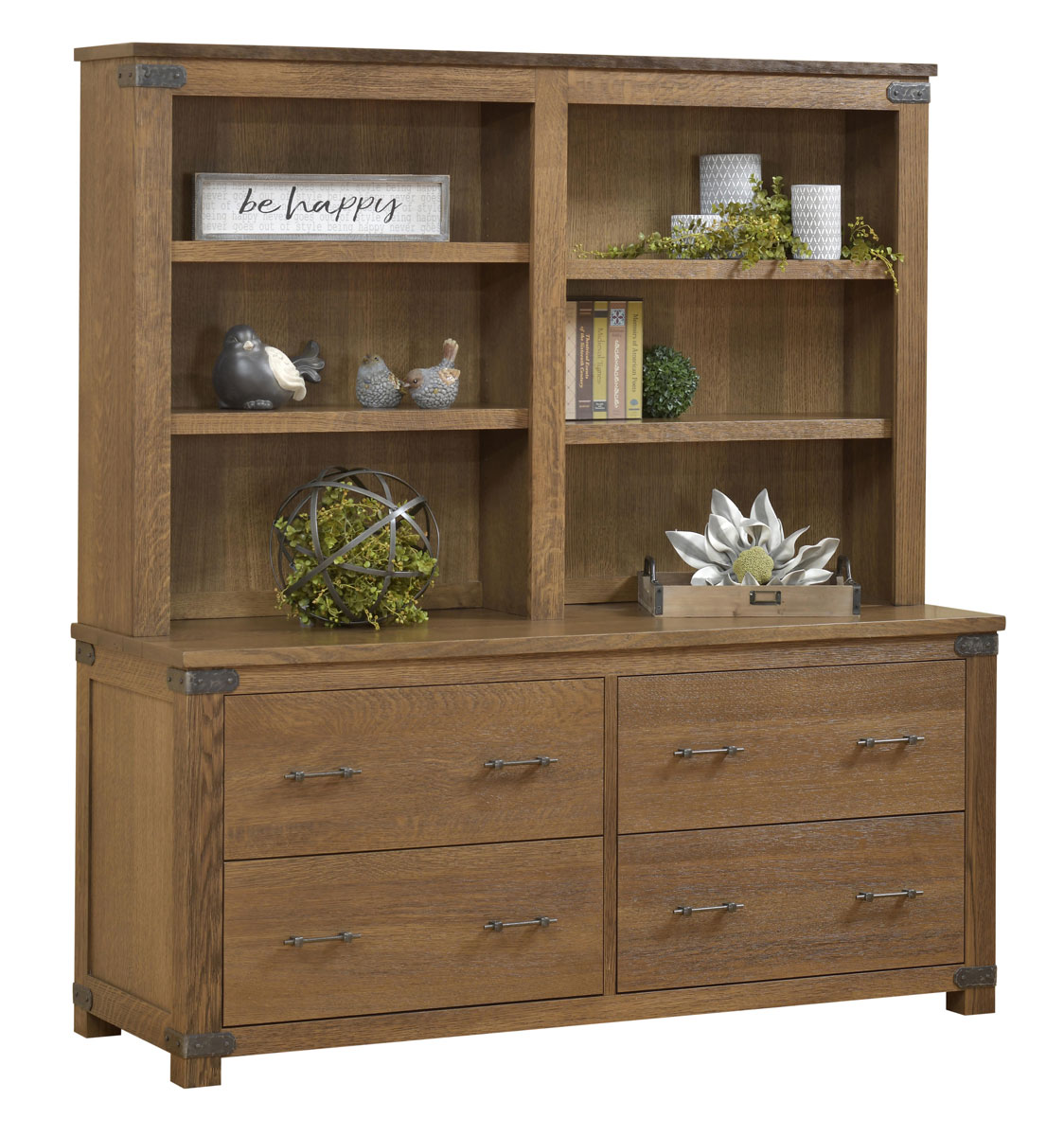 Georgetown Series Double Lateral File and Bookshelf Hutch 
