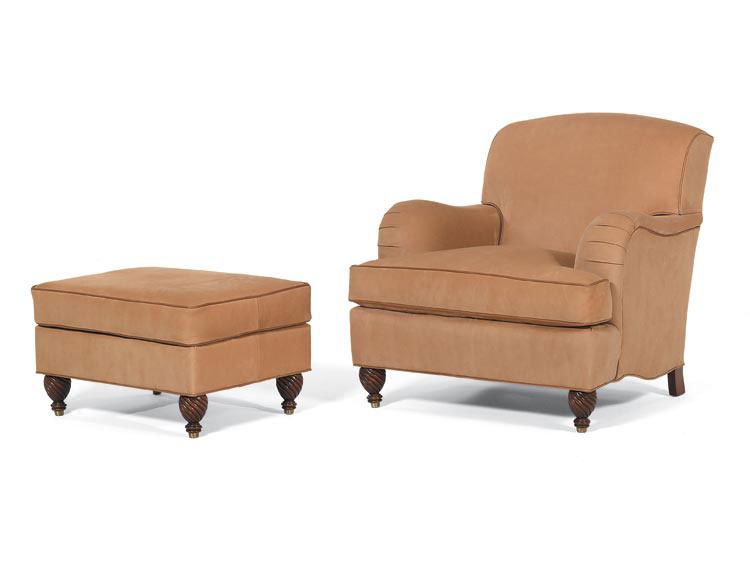 Leathercraft 2382 Pearce Chair and 2383 Pearce Ottoman