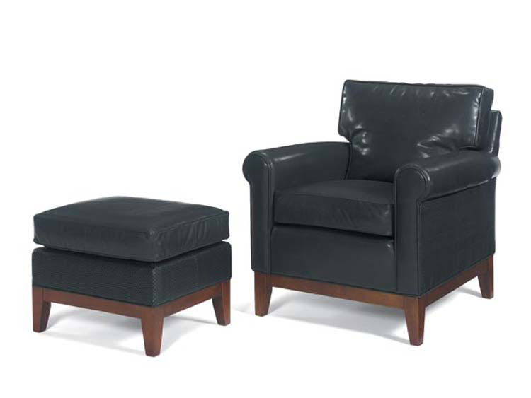 Leathercraft 955-02 Brennan Chair and 955-03 Brennan Ottoman