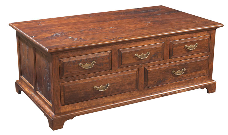Mackenzie Dow Rectangular Cocktail Table with Five Drawers