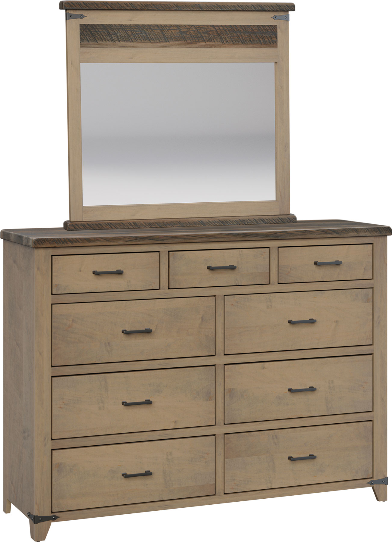 Settlers High Dresser and Mirror