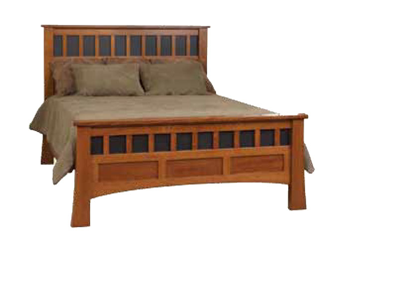 Bridgeport Antique Mission Bed - Ohio Hardwood Furniture Bridgeport Antique Mission Bed in Queen Size - Bridgeport Antique Mission Bed - Ohio Hardwood Furniture