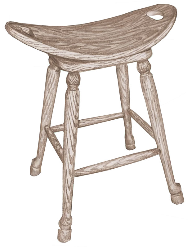 Hoofed Leg Saddle Swivel Stool
