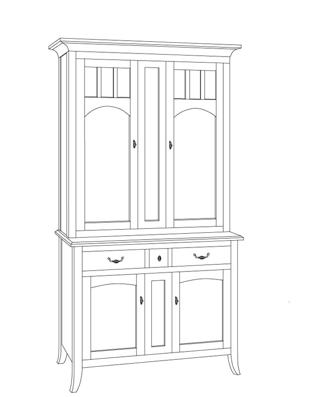 Old World Two Door China Hutch