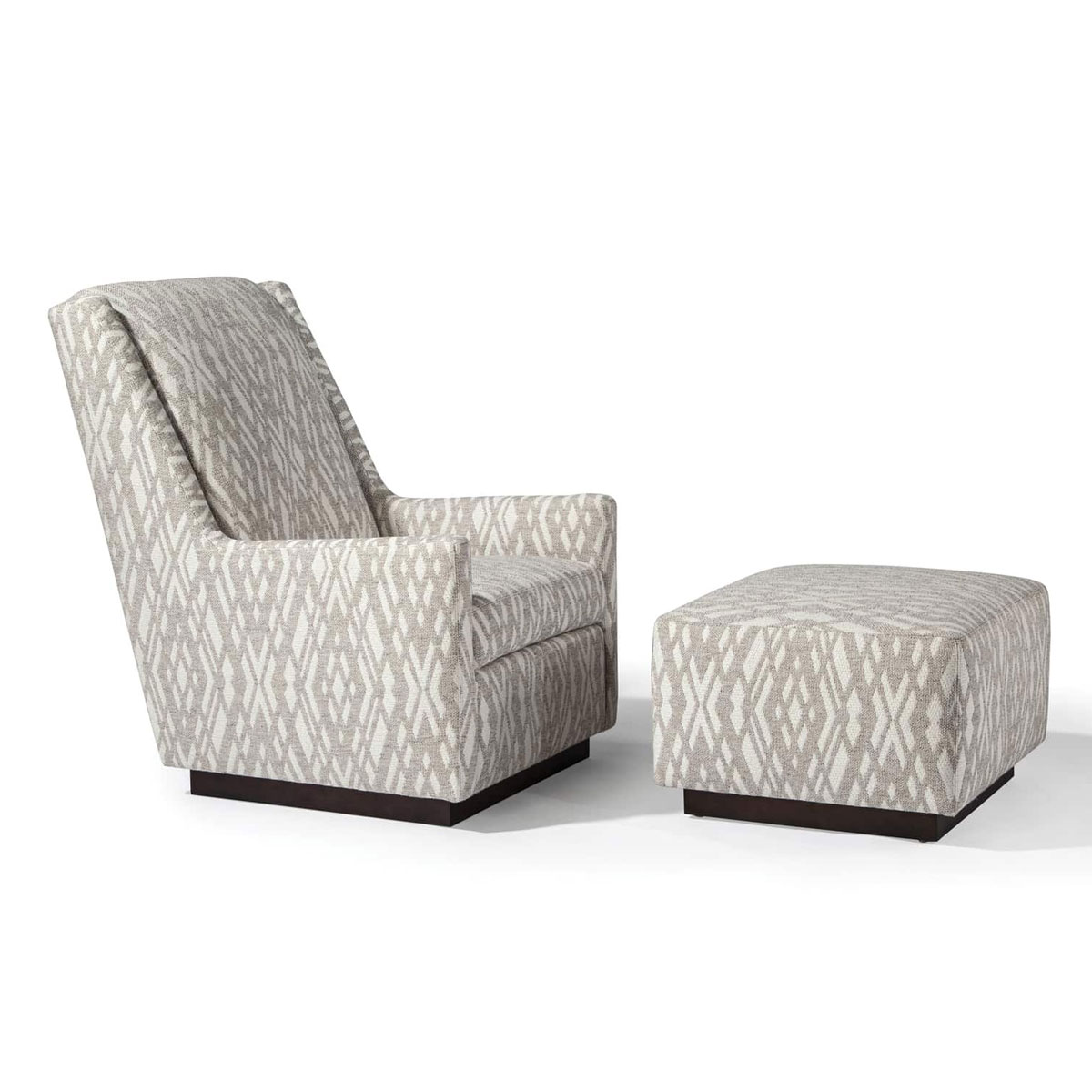 Thayer Coggin 1441-103 Clarence Lounge Chair and 1441-000 Clarence Ottoman