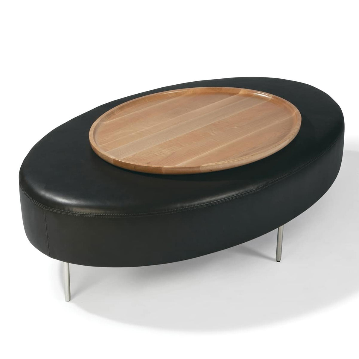 Thayer Coggin 1431-005 Slice Table Ottoman with 1431-05 Oval Table Tray