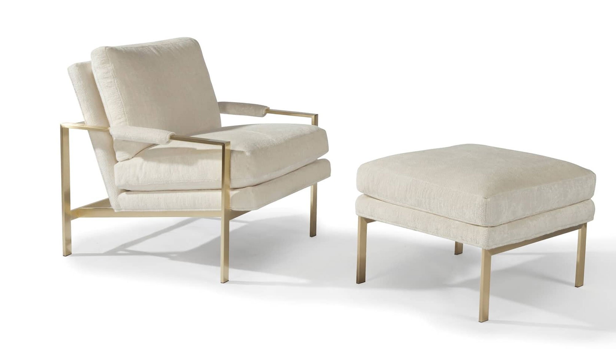 Thayer Coggin 951-103-SB Design Classic Chair in Satin Brass with 951-000 Ottoman