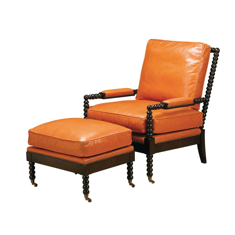 Wesley Hall L7080 Marshall Chair and L7080-24 Marshall Ottoman 