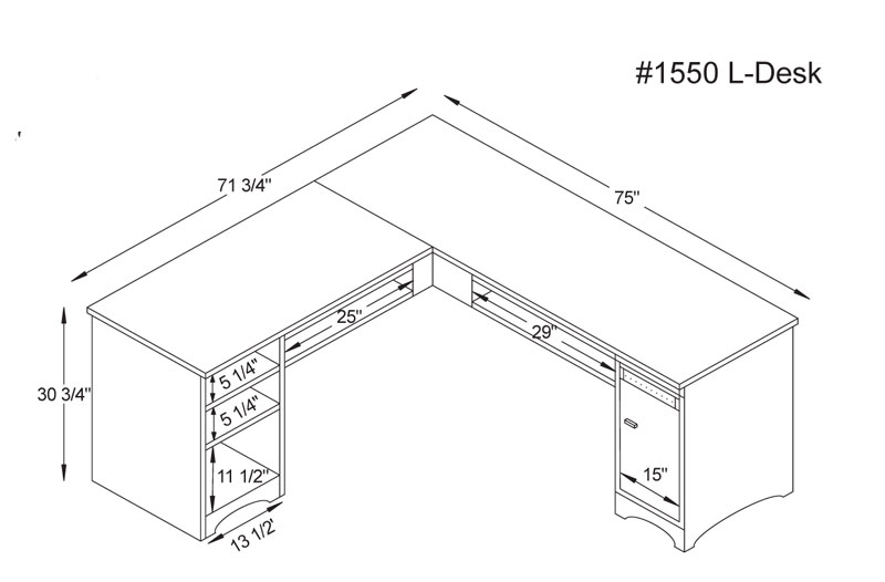 Costume L Shaped Desk Dimensions Explained for Small Bedroom
