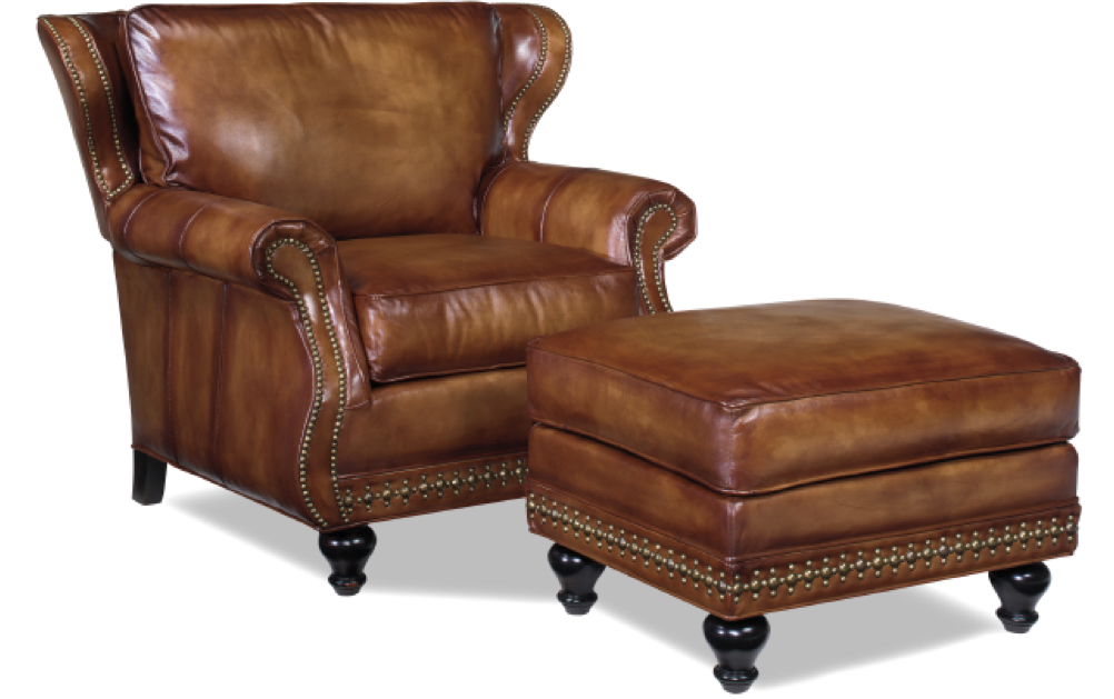 3961 Samson Chair & 3960 Samson Ottoman by McKinley Leather