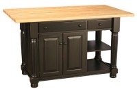2 Drawer, 2 Door Kitchen Island with Open Shelf and 1 Adjustable Shelf