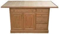 2 Door, 5 Drawer Kitchen Island with 1 Adjustable Shelf