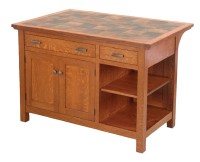 2 Door, 2 Drawer Kitchen Island with Open Shelf