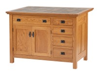 2 Door, 5 Drawer Kitchen Island with Adjustable Shelf