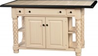 2 Door, 3 Drawer Kitchen Island with Adjustable Shelf