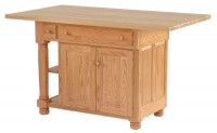 2 Door, 2 Drawer Kitchen Island with Side Shelf