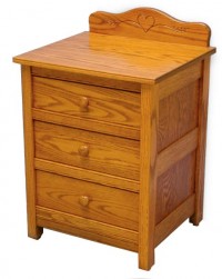 Country Mission 3 Drawer Nightstand With Back Splash