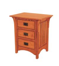 Deluxe Mission 3 Drawer Night Stand