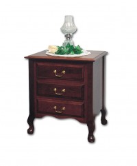 Queen Anne 3 Drawer Nightstand