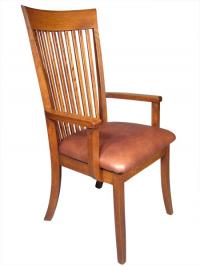 Old World Padded Dining Arm Chair