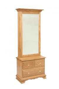 Mirrored Armoire with 3 Drawer Base