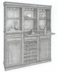 3 Door Wine Hutch