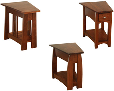 Wedge table with drawer top