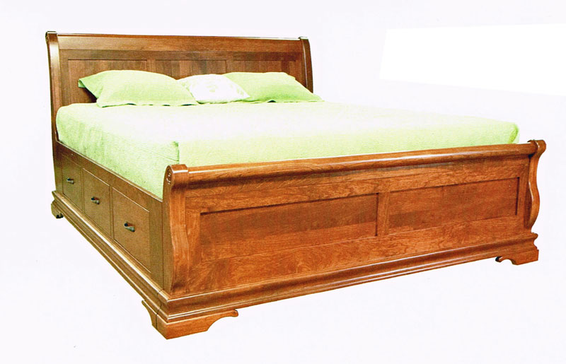 Georgia Sleigh Bed with 3-Drawer Underbed Storage Option HS3TSG