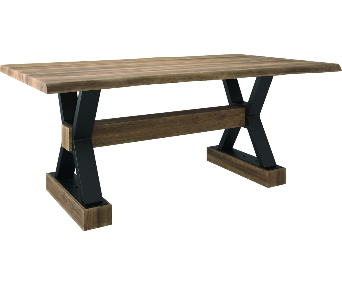 Live Edge Table with 403 Steel X Base