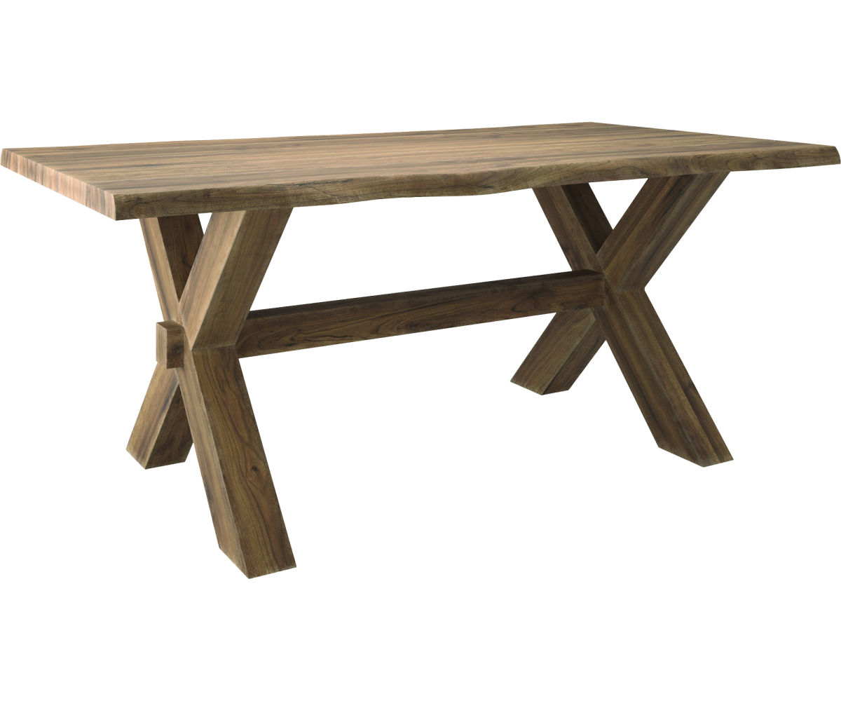 Live Edge Table with 405 Wooden X Base