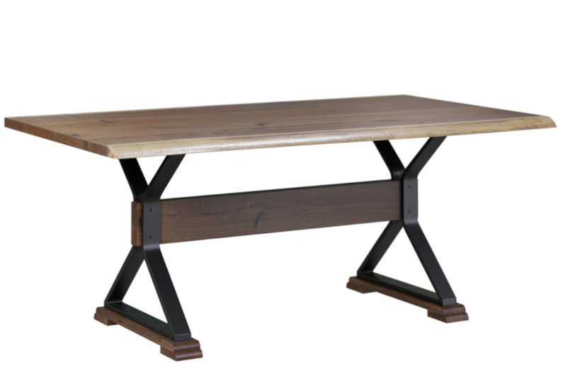 Live Edge Table with 410 Metal X Base