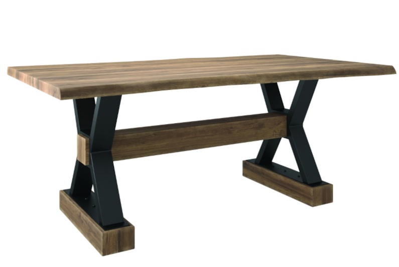 Live Edge Table with 403 Steel X Base