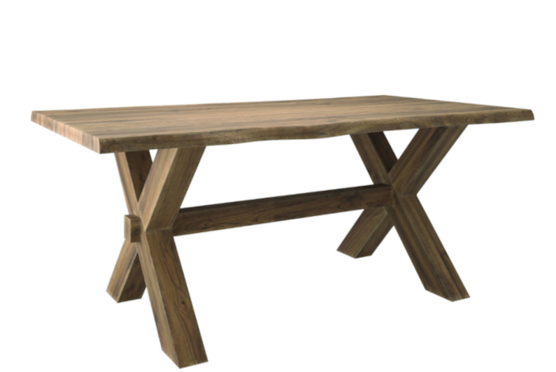 Live Edge Table with 405 Wooden X Base