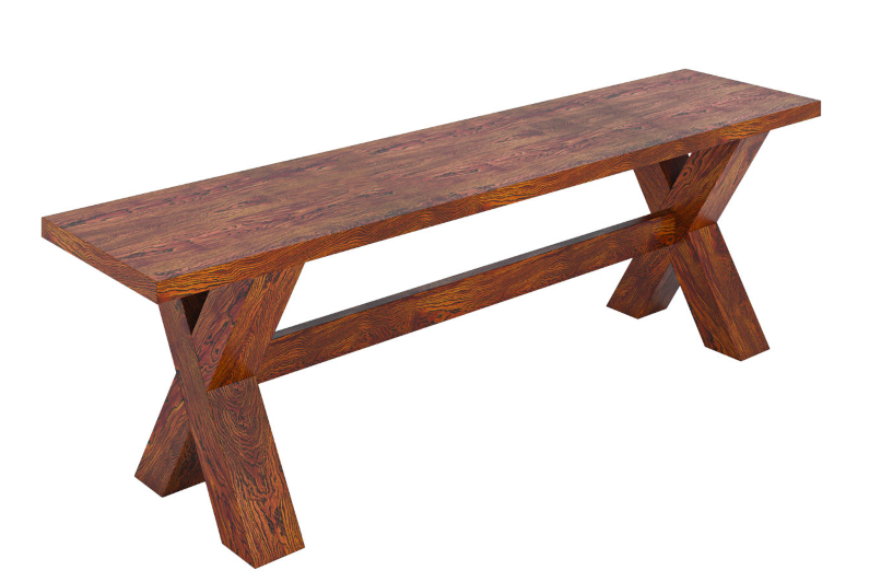 Wood X Base Bench