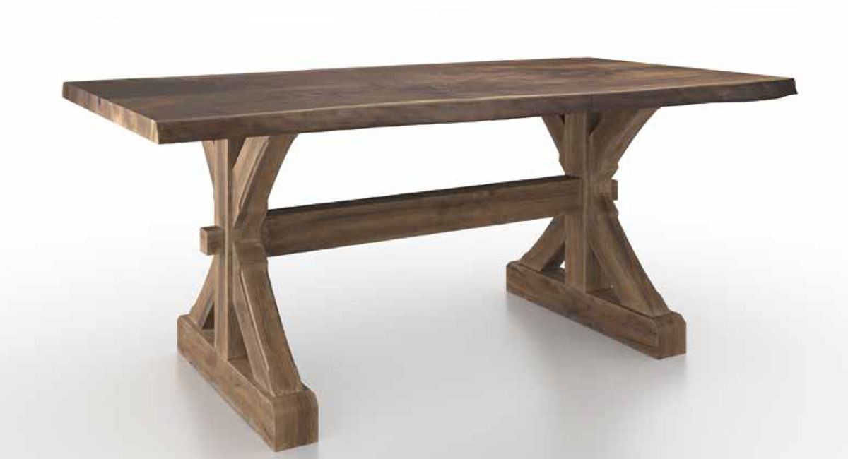 Live Edge Table with 402 Barn Beam Trestle Base