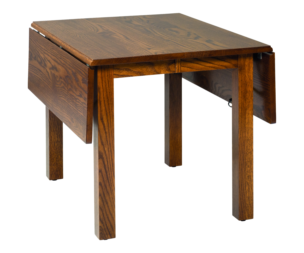 Liberty Drop Leaf Leg Table 42" x 32" with 10" Drops in Red Oak with FC-7136 Tanbark Stain.