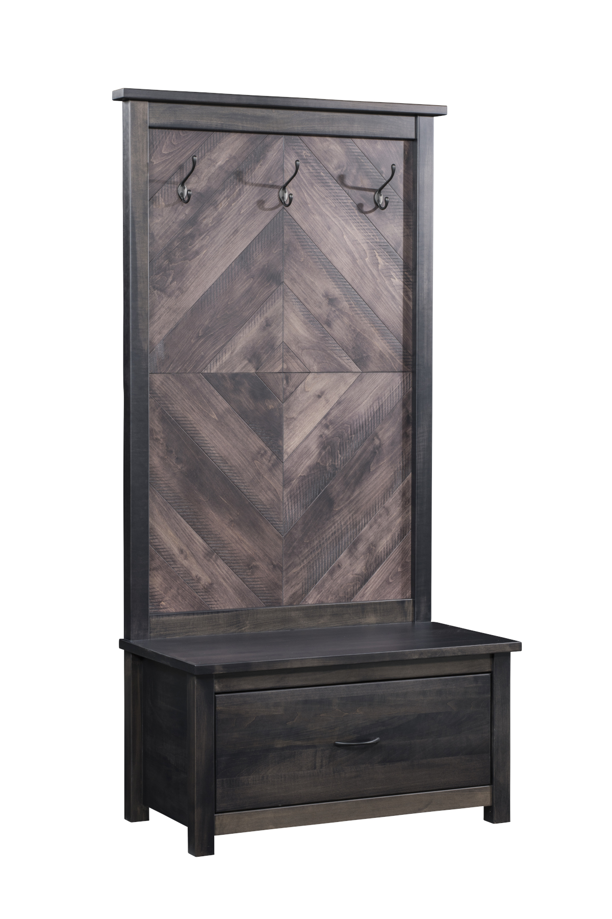 36" Diamond Hall Seat- Back finish Dark Streak and Frame Finish Dark Knight