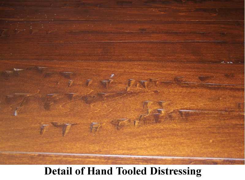 Detail of Hand Tooled Distressing