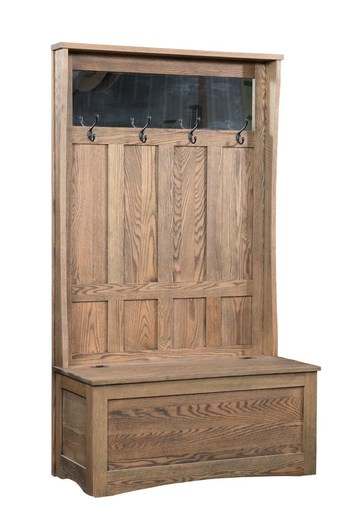Shaker 42" Hall Seat with Mirrored Back